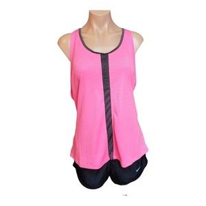 Avia Active Womens XL Run Flash Singlet Tank Criss Cross Back Straps Neon Pink
